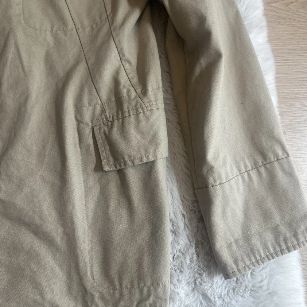 Harve Benard Womens Beige Long Sleeve Button‎ Front Utility Jacket Size 10